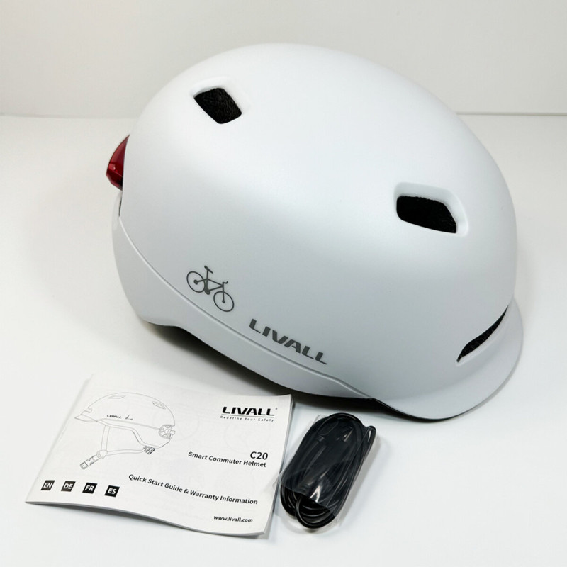 Захисний шолом Livall C20 (M) White (54-58см), сигнал стопів