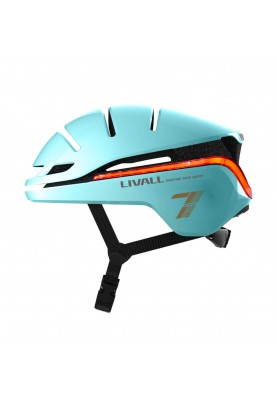 Захисний шолом Livall EVO21 (M) Mint (54-58см), передній та задній ліхтар поворотів та стопів, додаток, Bluetooth (пульт купується окремо)