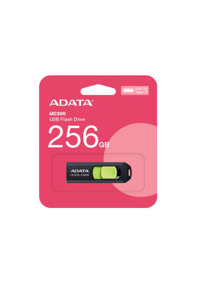 Flash Adata USB 3.2 Gen1 UC300 Type-C 256Gb Black/Green