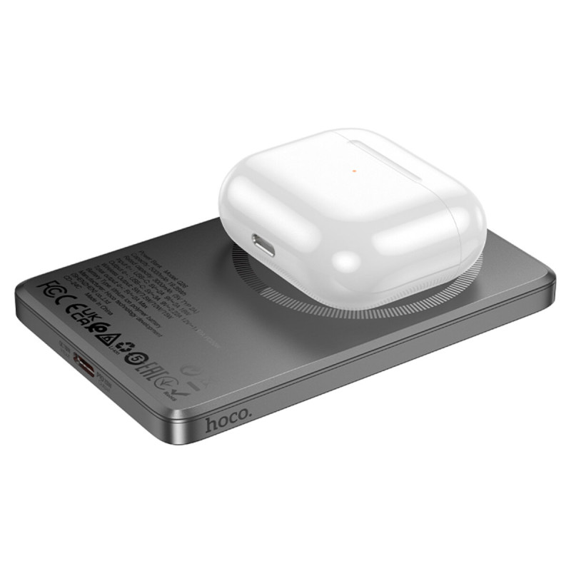 Зовнішній акумулятор HOCO Q26 Joy PD20W magnetic fast charging power bank(5000mAh) metal gray
