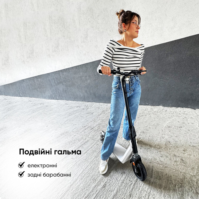 Електросамокат OKAI Zippy ES50С Black 8" 250W/500W, 5.2Ah, 20 km, 25 km/h, 10°, 13.5 kg