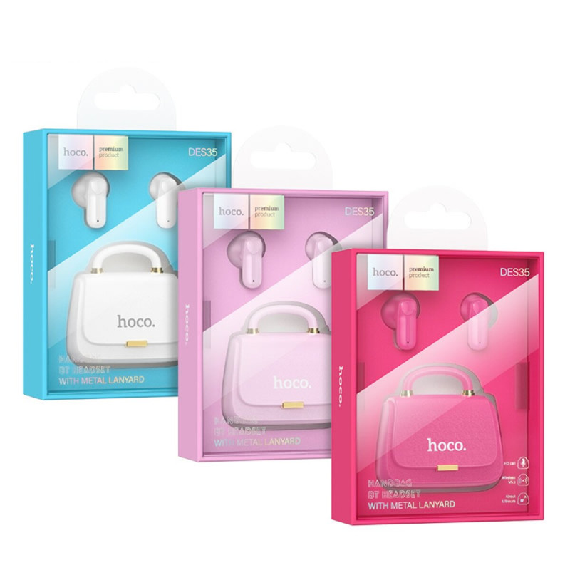 Бездротові навушники HOCO DES35 Dawn handbag BT headset White