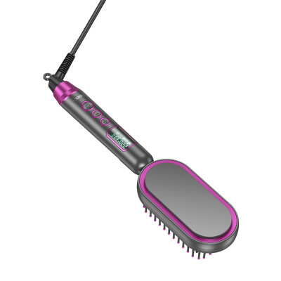 Гребінець для випрямлення волосся з цифровим дисплеєм HOCO HP44 Electric straightening hair comb with digital display(EU) Rose red