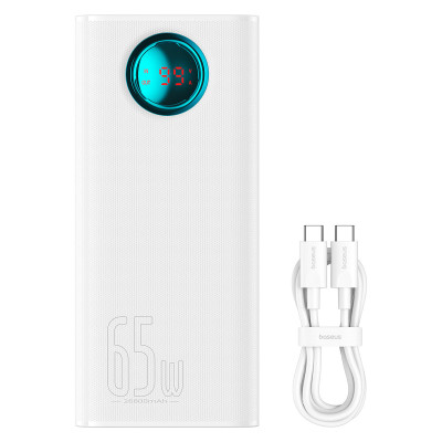 Зовнішній акумулятор Baseus Amblight Digital Display Fast Charge Power Bank 26800mAh Stellar White