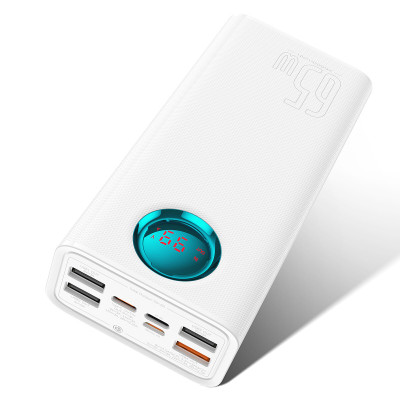 Зовнішній акумулятор Baseus Amblight Digital Display Fast Charge Power Bank 26800mAh Stellar White