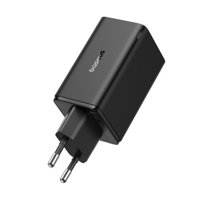 Мережевий зарядний пристрій Baseus GaN6 Pro Fast Charger 2C+2U 65W  EU Cluster Black((With:Mini White Cable Type-C to Type-C 100W(20V/5A) 1m Black）