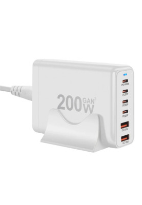 Зарядний пристрій WUW-C214 Gan 200W  white