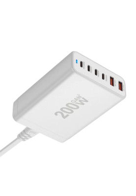 Зарядний пристрій WUW-C214 Gan 200W  white
