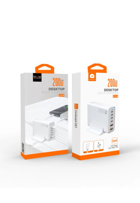 Зарядний пристрій WUW-C214 Gan 200W  white