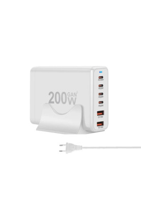 Зарядний пристрій WUW-C214 Gan 200W  white