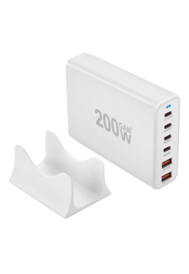 Зарядний пристрій WUW-C214 Gan 200W  white
