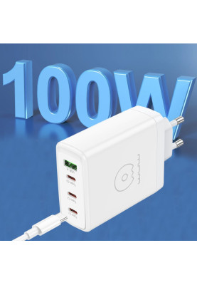 Зарядний пристрій WUW-C158 1USB 3Type-C PD100W white
