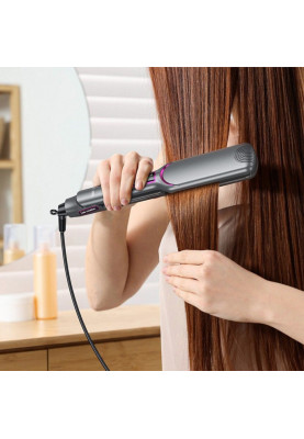 Гребінець для випрямлення волосся з цифровим дисплеєм HOCO HP42 Wide board hair straightener with digital display(EU) Gray