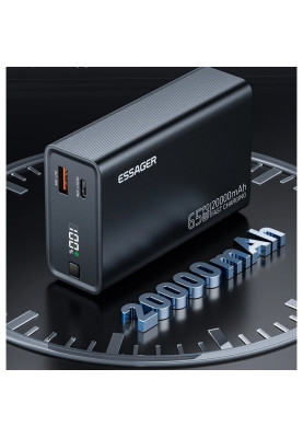 Зовнішній акумулятор ESSAGER EDY65-LD01-Z 20000 mAh 65W black