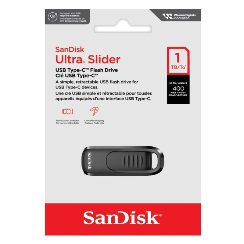 Флеш-накопичувач SanDisk USB 3.2 Gen1 Ultra Slider Type-C 1Tb (400 Mb/s)