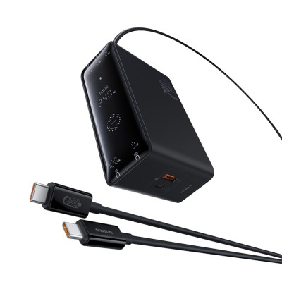Мережевий зарядний пристрій Baseus Baseus Digital GaN Intelligent Desktop Fast Charger 3C+U+DC 240W EU Cluster Black