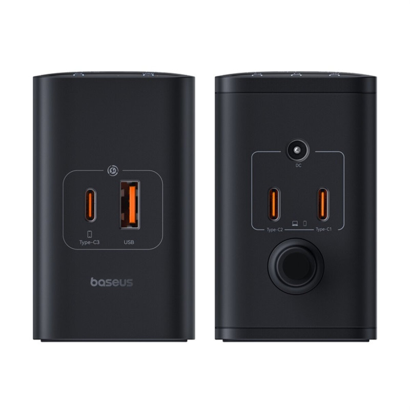 Мережевий зарядний пристрій Baseus Baseus Digital GaN Intelligent Desktop Fast Charger 3C+U+DC 240W EU Cluster Black