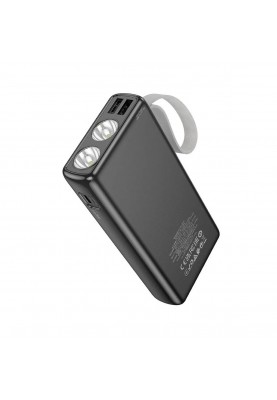 Зовнішній акумулятор HOCO J129A Nature flashlight power bank(20000mAh) Black