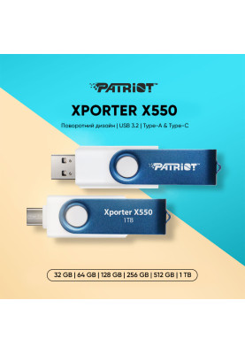 Flash Patriot USB 3.2 Gen 1 Xporter X550 256GB Type-A+C