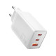 Зарядний пристрій ESSAGER ECT67W Gan 1USB 2T-C 67W white
