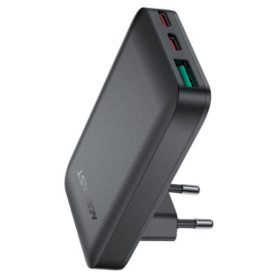 Мережевий зарядний пристрій ACEFAST A100 PD65W GaN 2C+A ultra-thin Charger Black