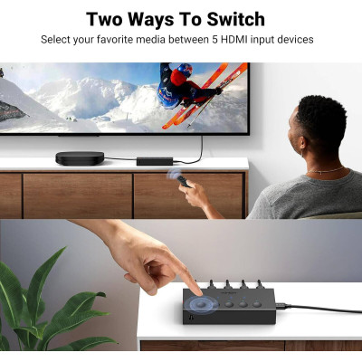 HDMI-Спліттер UGREEN 5-In 1-Out HDMI Switch