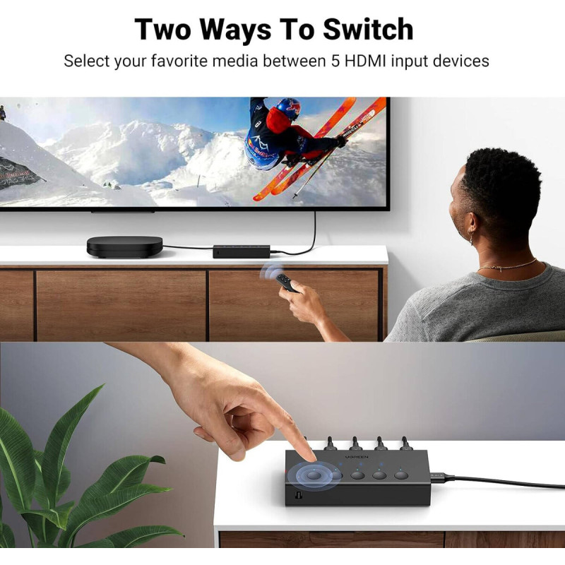 HDMI-Спліттер UGREEN 5-In 1-Out HDMI Switch