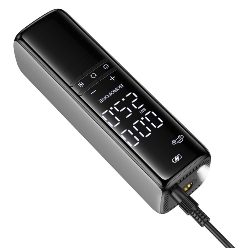 Автомобільний насос BOROFONE FC1 Flow intelligent air pump Black Gray