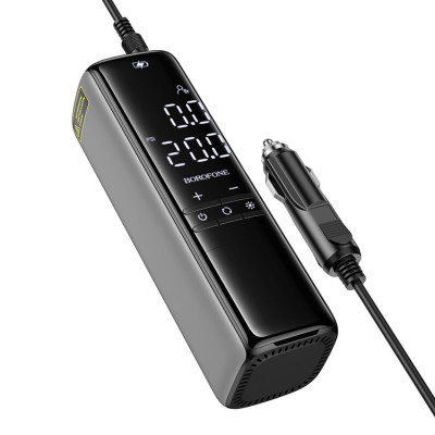 Автомобільний насос BOROFONE FC1 Flow intelligent air pump Black Gray