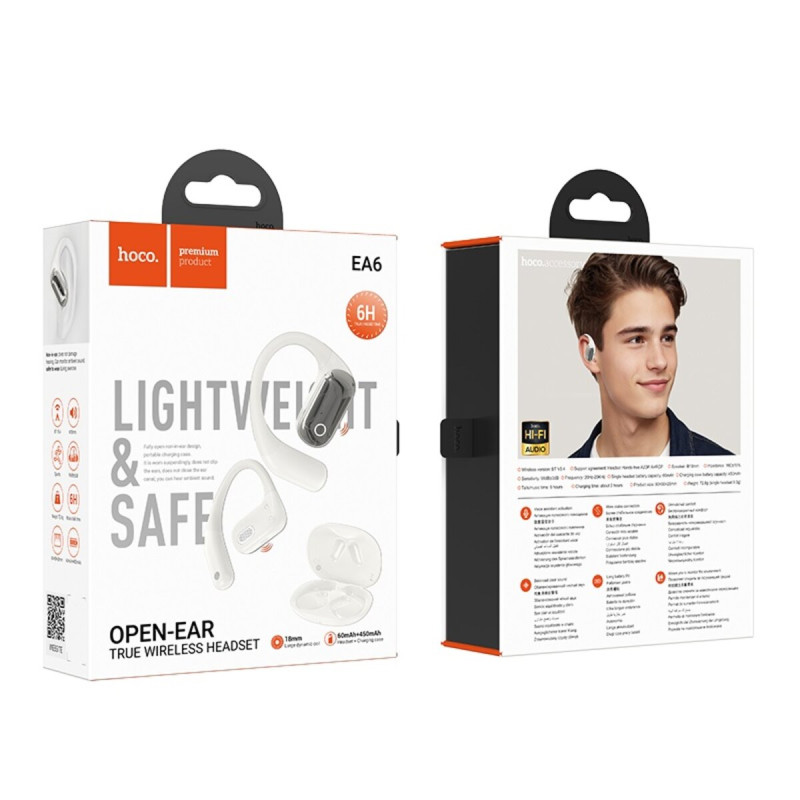 Бездротові навушники HOCO EA6 Melody open true wireless BT headset Milky White