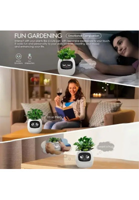 Інтерактивний розумний горщик для рослин Ivy Smart Planter Tuya AI, Pink