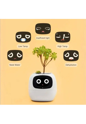 Інтерактивний розумний горщик для рослин Ivy Smart Planter Tuya AI, Pink