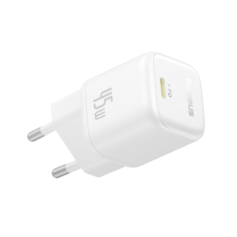 Мережевий зарядний пристрій Baseus PicoGo GaN Fast Charger 1C 45W EU Moon White