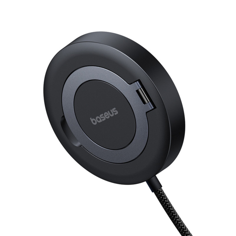 Бездротовий зарядний пристрій Baseus Simple Mini4 Magnetic Wireless Charging Stand Qi2 15W Universal Explorer Edition Cosmic Black