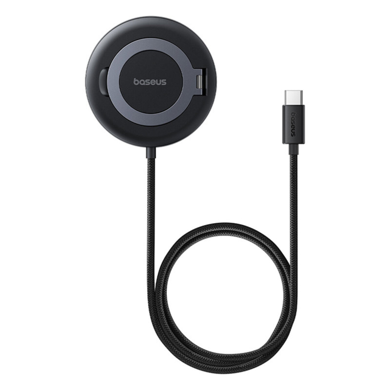 Бездротовий зарядний пристрій Baseus Simple Mini4 Magnetic Wireless Charging Stand Qi2 15W Universal Explorer Edition Cosmic Black