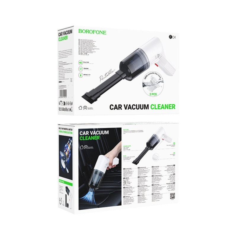 Автомобільний пилосос BOROFONE FC4 Diamond brushless portable car vacuum cleaner White