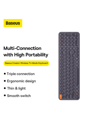 Клавіатура Baseus K01B Wireless Tri-Mode Keyboard Frosted Gray