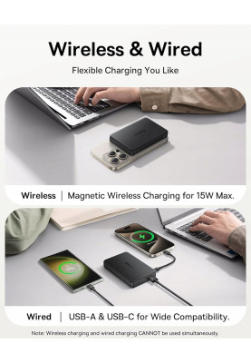 Зовнішній акумулятор Baseus Airpow Ⅱ Qi2 Magnetic Power Bank 10000mAh 22.5W Cosmic Black （With Simple Series Charging Cable Type-C to Type-C（20V/3A）30