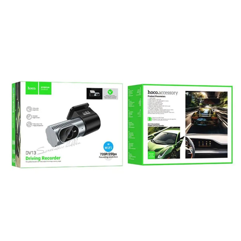 Відеореєстратор HOCO DV13 Screenless hidden driving recorder Iron Gray