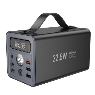 Зовнішній акумулятор HOCO J138 Distant 22.5W+PD20W+DC12V multi-function power bank (60000mAh) Black