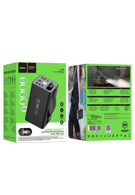 Зовнішній акумулятор HOCO J138 Distant 22.5W+PD20W+DC12V multi-function power bank (60000mAh) Black