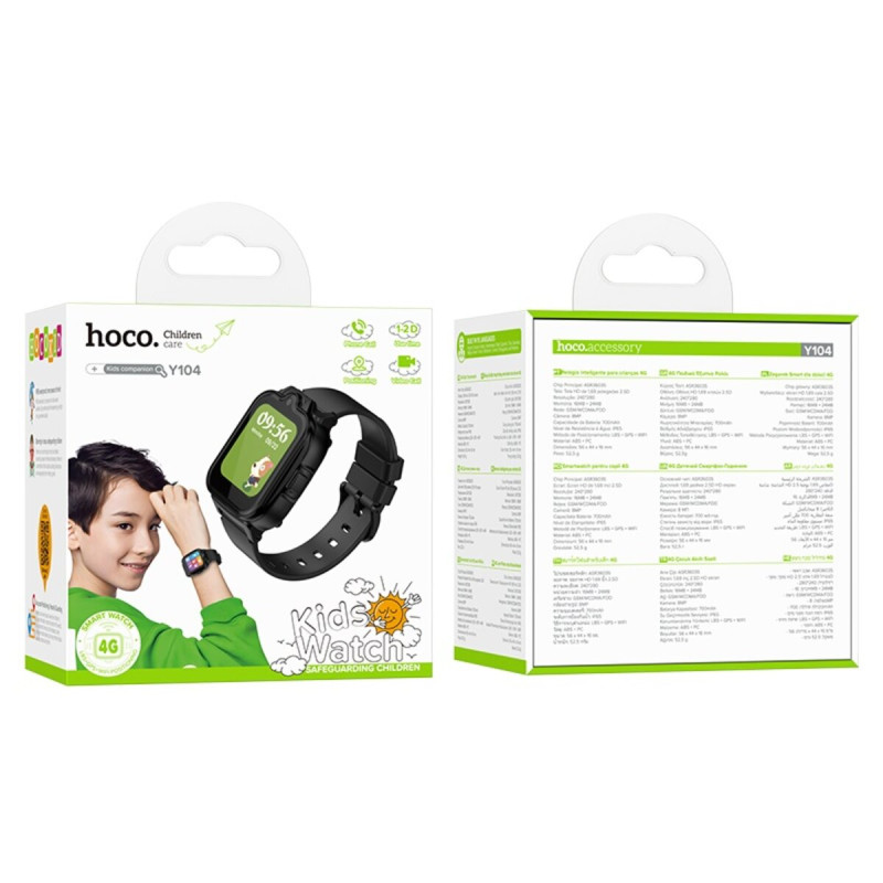 Смарт-годинник HOCO Y104 4G children phone-watch Black