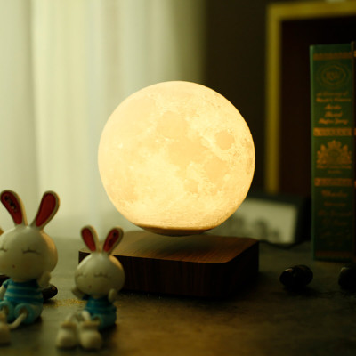 Магнітна левітаційна лампа HCNT Levitating Lamp Moon Dark Wood Grain