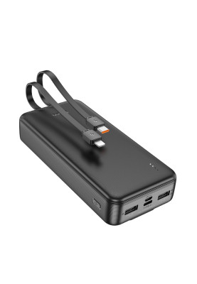 Зовнішній акумулятор HOCO J118A Speed energy power bank with cable(20000mAh) Black