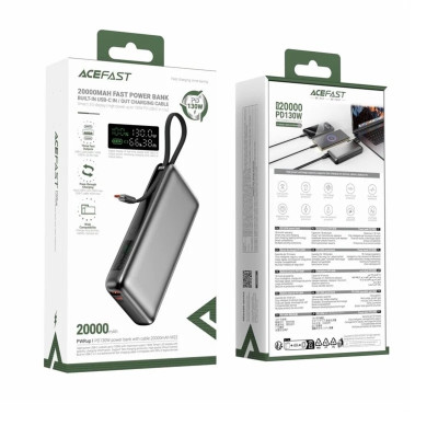 Зовнішній акумулятор ACEFAST M22 PD130W power bank with cable 20000mAh Black