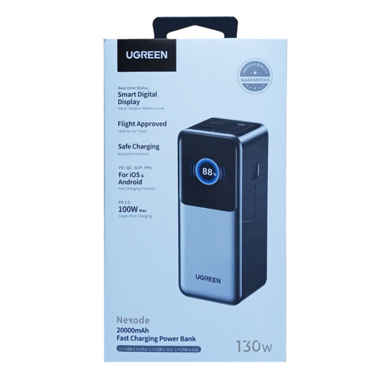 Зовнішній акумулятор UGREEN PB721 20000mAh Quick Charging  130W