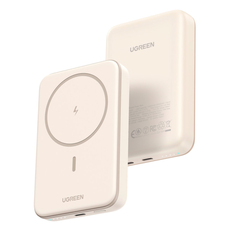 Зовнішній акумулятор UGREEN PB561 10000mAh MIni Magnetic Wireless 20W