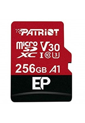 microSDXC (UHS-1 U3) Patriot EP Series 256Gb class 10 V30 (R-100MB/s, W-80MB/s) (adapter SD)