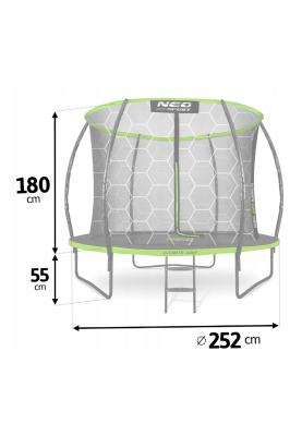 Батут Neo-Sport Premium 252 см із внутрішньою сіткою (NS-08C221)