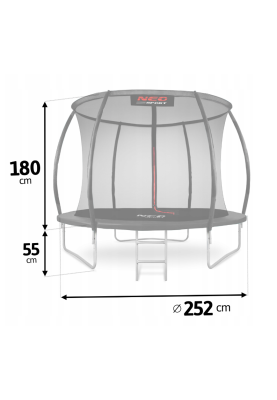 Батут Neo-Sport Premium 252 см із внутрішньою сіткою (NS-08C231)